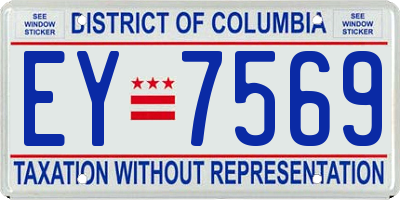 DC license plate EY7569