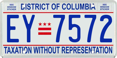 DC license plate EY7572