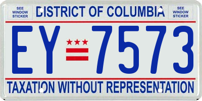 DC license plate EY7573