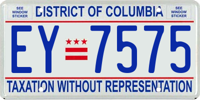 DC license plate EY7575