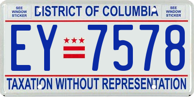 DC license plate EY7578