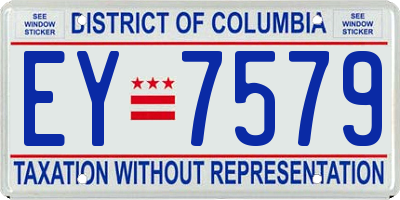 DC license plate EY7579