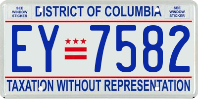 DC license plate EY7582