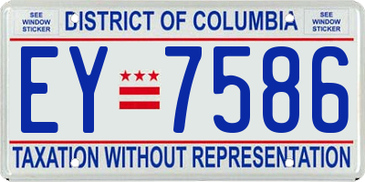 DC license plate EY7586