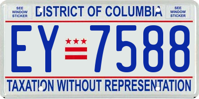 DC license plate EY7588