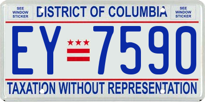 DC license plate EY7590