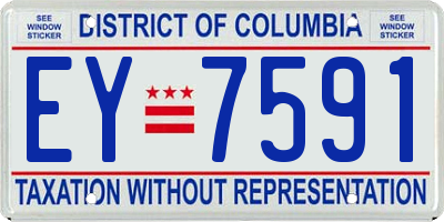 DC license plate EY7591