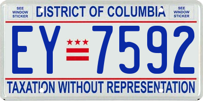 DC license plate EY7592