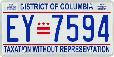 DC license plate EY7594