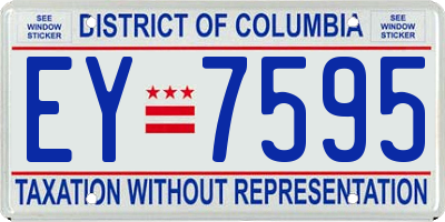 DC license plate EY7595