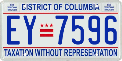 DC license plate EY7596