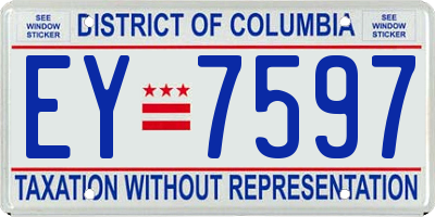 DC license plate EY7597