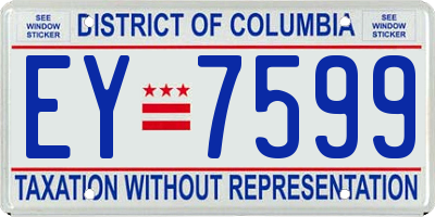 DC license plate EY7599