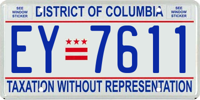 DC license plate EY7611