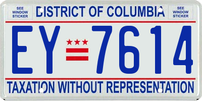 DC license plate EY7614