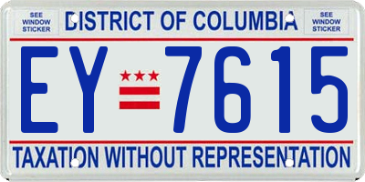 DC license plate EY7615