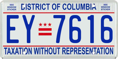 DC license plate EY7616