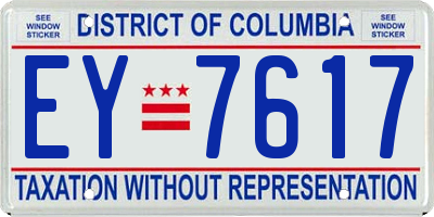 DC license plate EY7617