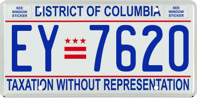 DC license plate EY7620