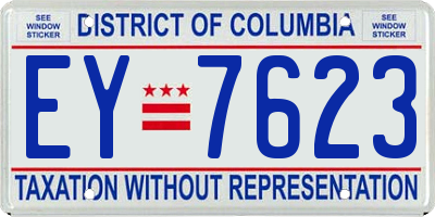 DC license plate EY7623