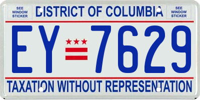 DC license plate EY7629