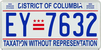 DC license plate EY7632