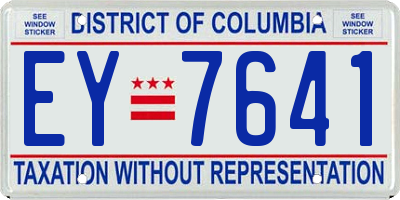 DC license plate EY7641