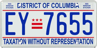 DC license plate EY7655