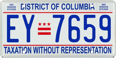 DC license plate EY7659