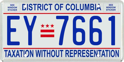 DC license plate EY7661