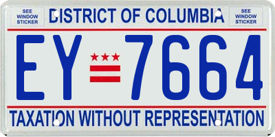 DC license plate EY7664