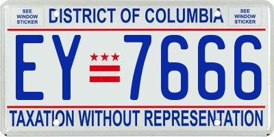 DC license plate EY7666