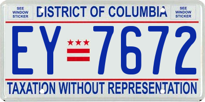 DC license plate EY7672