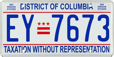 DC license plate EY7673