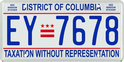 DC license plate EY7678