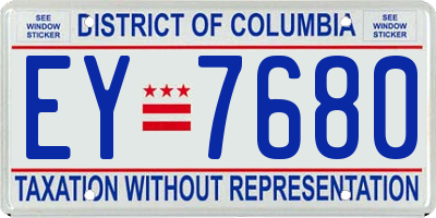 DC license plate EY7680