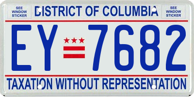 DC license plate EY7682