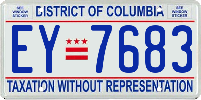 DC license plate EY7683