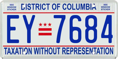 DC license plate EY7684