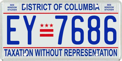 DC license plate EY7686