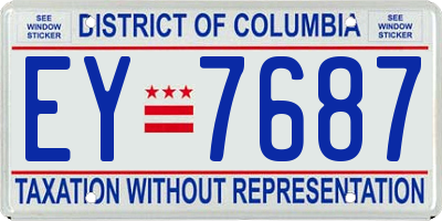 DC license plate EY7687