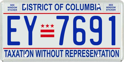 DC license plate EY7691