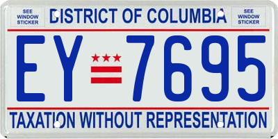 DC license plate EY7695