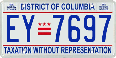 DC license plate EY7697