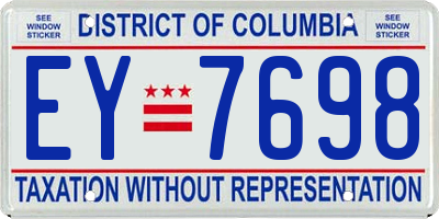 DC license plate EY7698