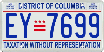 DC license plate EY7699