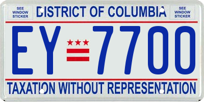 DC license plate EY7700