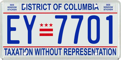 DC license plate EY7701