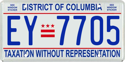 DC license plate EY7705