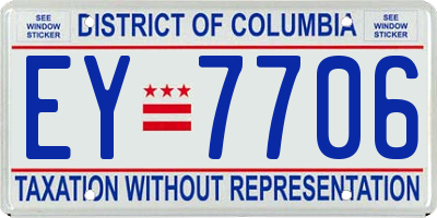 DC license plate EY7706